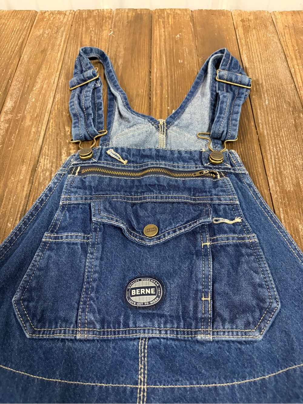 Berne Men's Relaxed Denim Overalls - Blue